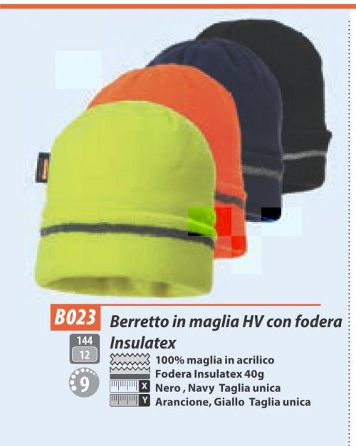 BERRETTO IN MAGLIA HV CON FODERA INSULATEX
